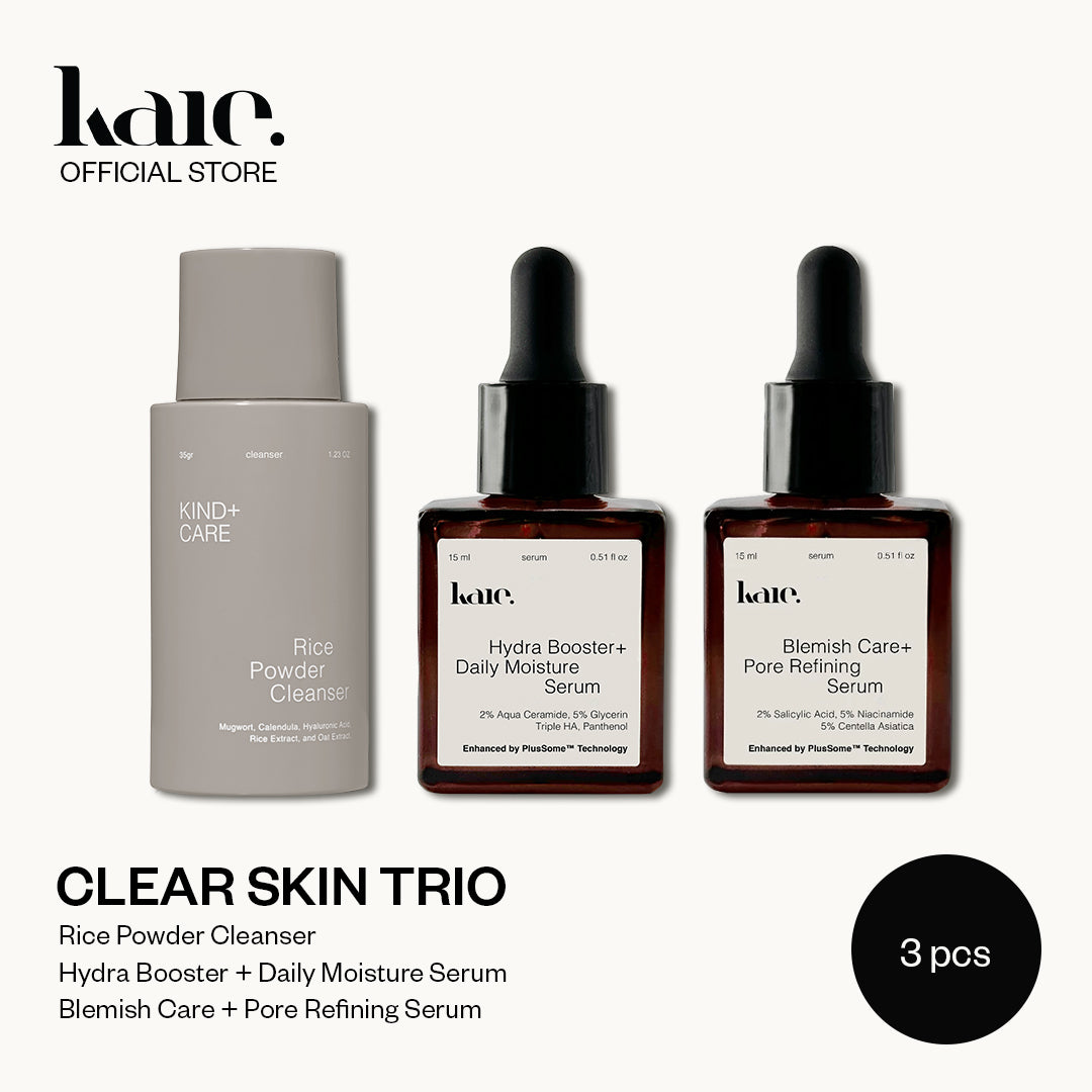 KAIE - Clear Skin Set (Rice Powder Cleanser, Hydra Booster + Daily Moi ...