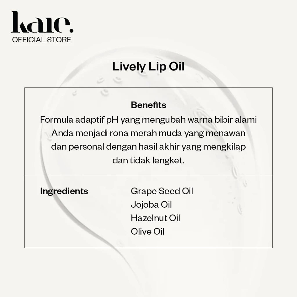 KAIE - 2pcs Lively Lip Oil - Peptide, Ceramide, and Squalane
